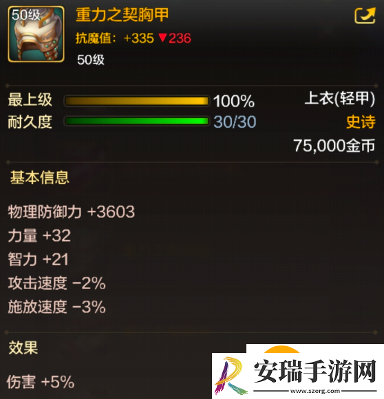 地下城与勇士起源重力之契胸甲装备图鉴