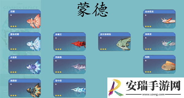原神提瓦特可钓鱼鱼种类有多少