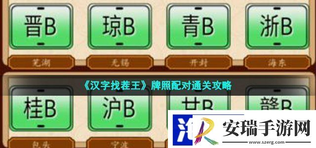 汉字找茬王牌照配对怎么过