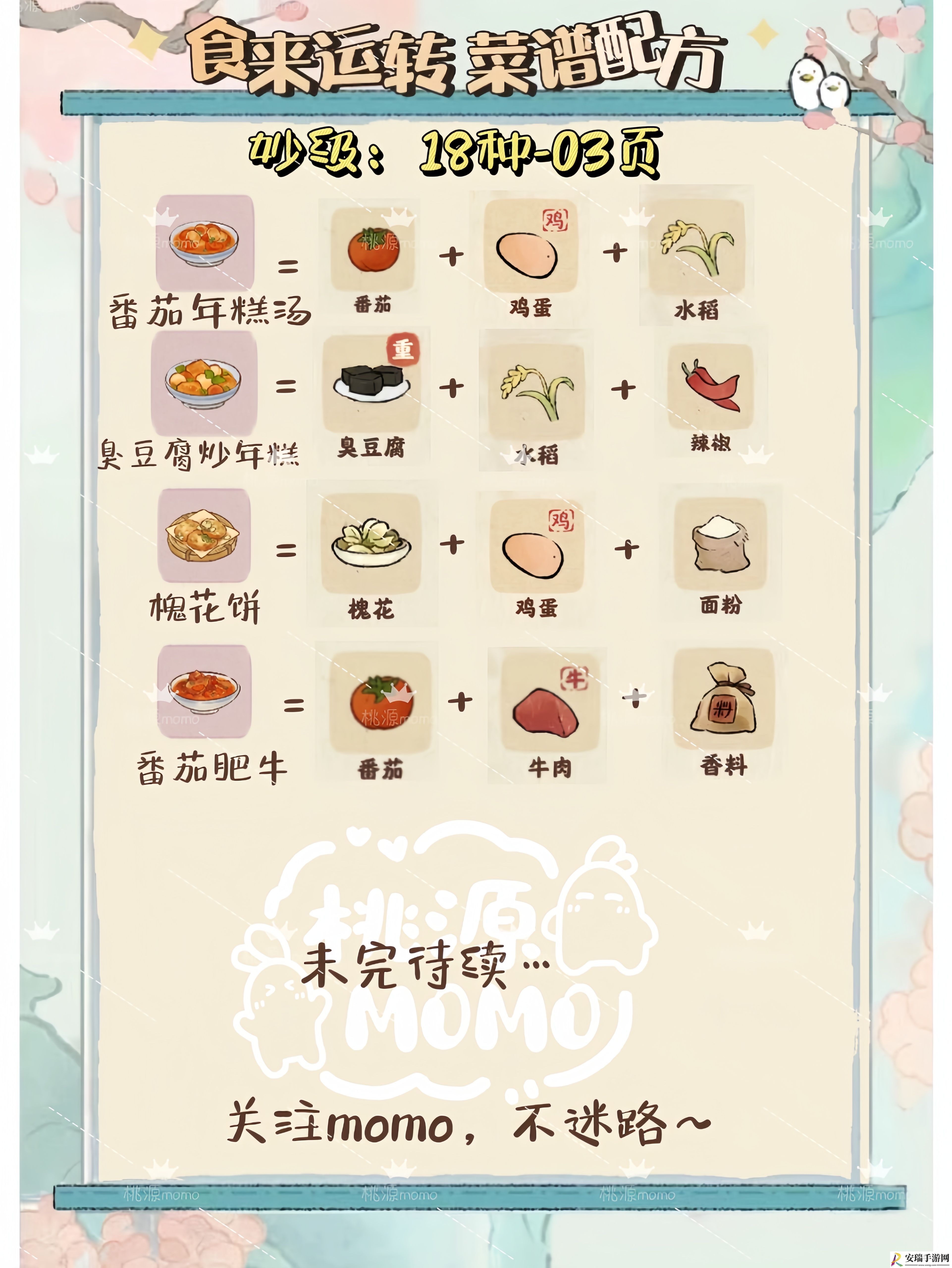 桃源深处有人家7月最新食来运转菜谱配方有哪些