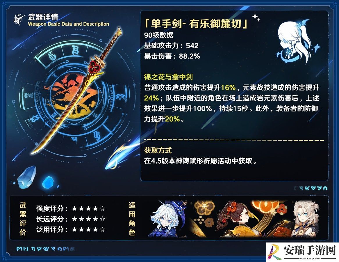 原神有乐御簾切适配哪些角色
