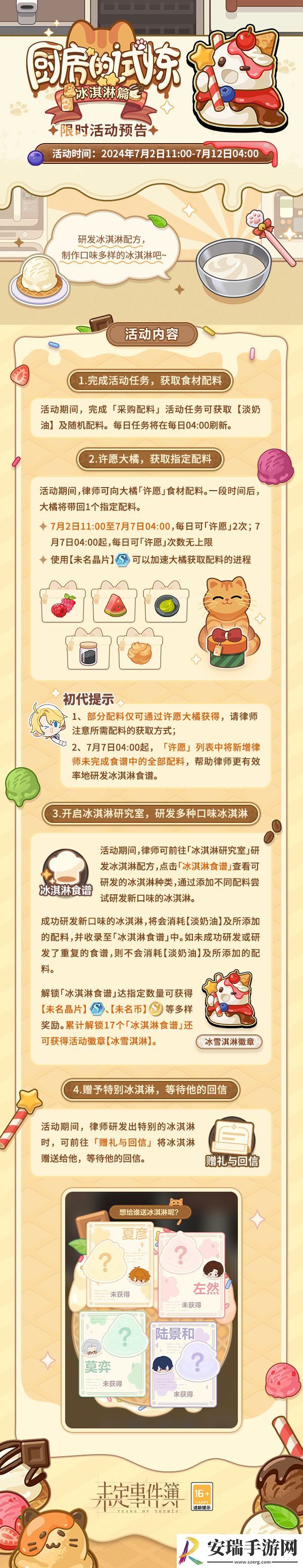 未定事件簿厨房的试炼冰淇淋活动怎么玩