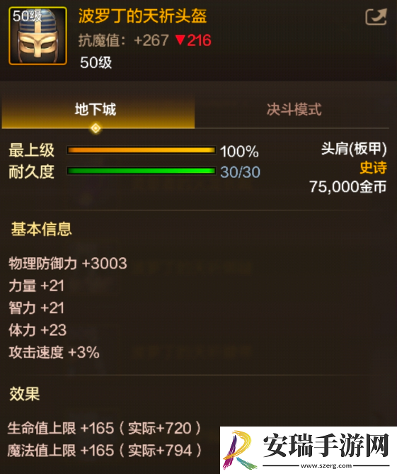 地下城与勇士起源波罗丁的天祈头盔装备是什么