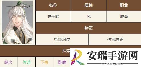 如鸢史子眇有什么技能天赋