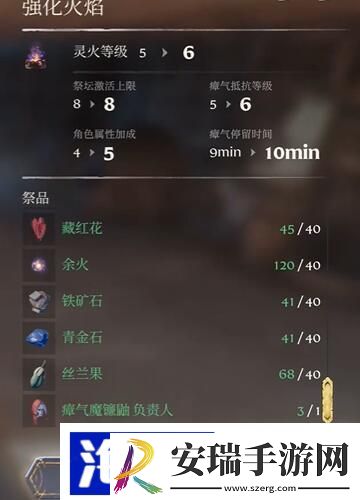 雾锁王国灵火祭坛最高几级