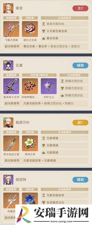 原神宵宫队伍怎么搭配