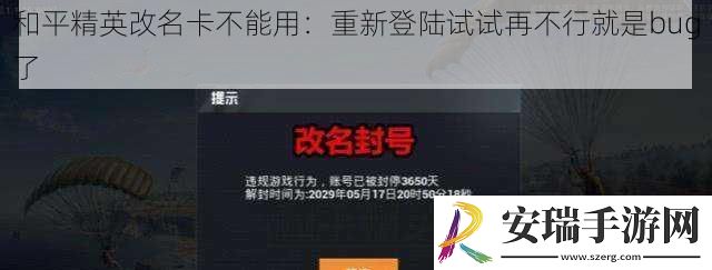 和平精英改名卡不能用