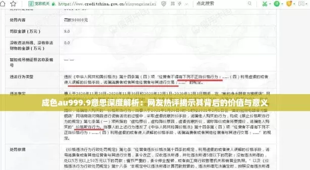 成色au999.9意思深度解析