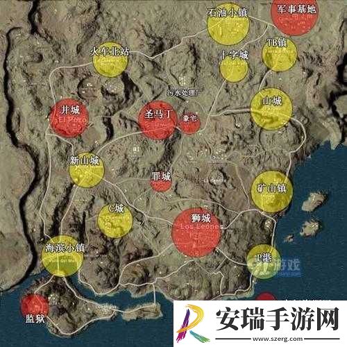 绝地求生全军出击沙漠地图军事基地资源分布