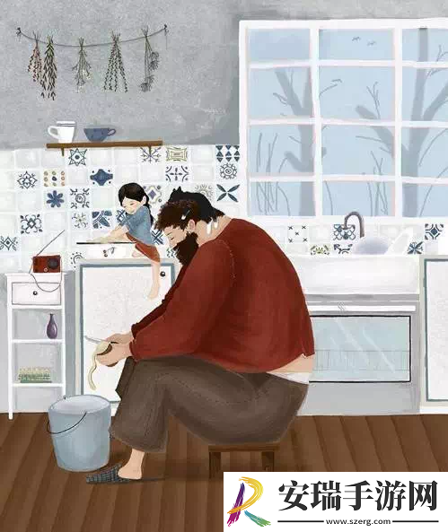 爸爸缓慢有力送女儿