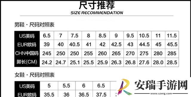 国产尺码与欧洲尺码