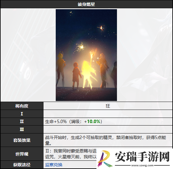 无期迷途彼身燃星有什么属性