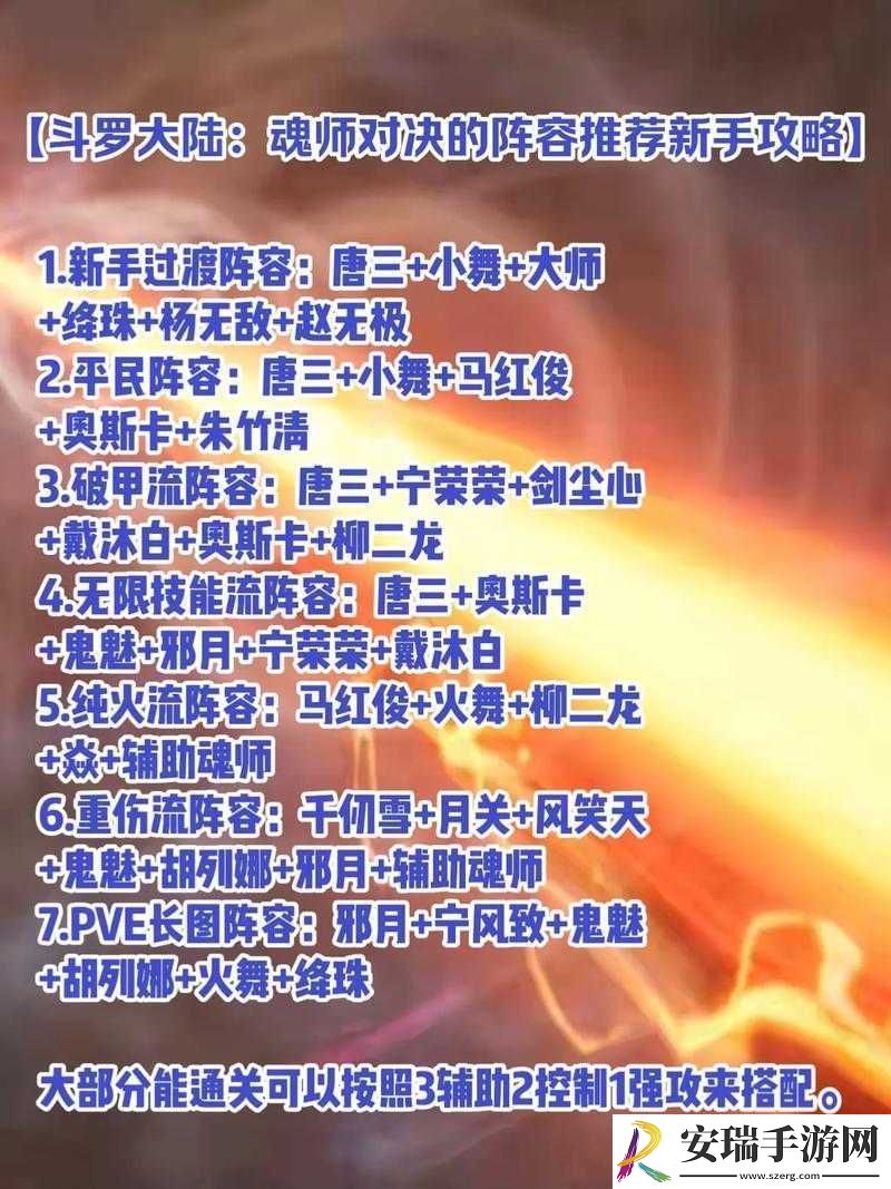 斗罗大陆魂师对决首发阵容选择策略全析