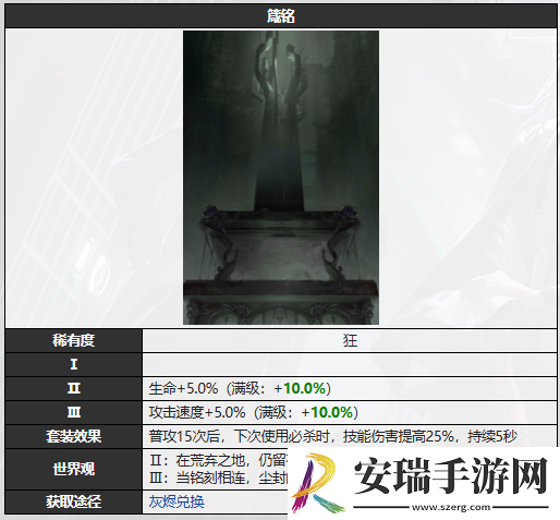 无期迷途箴铭有什么属性
