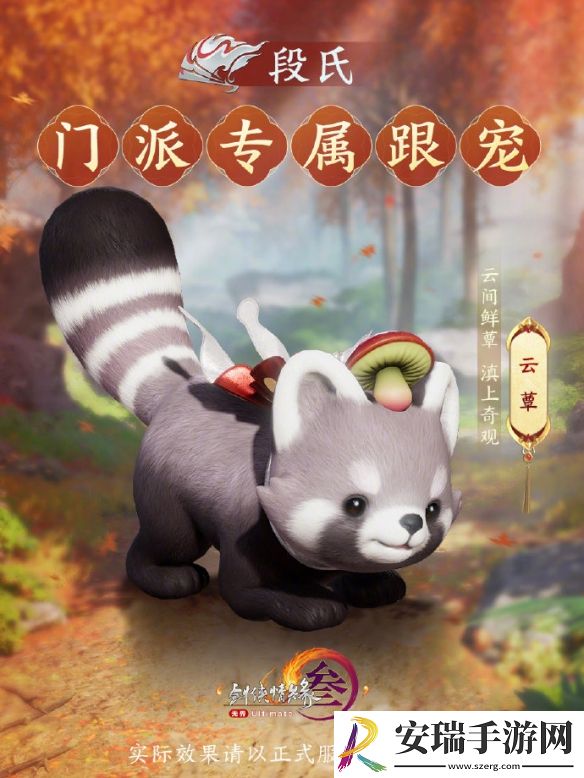 剑网3段氏门派的专属跟宠是什么