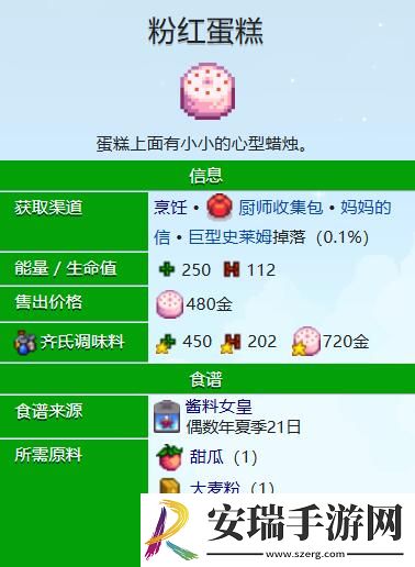 星露谷物语粉红蛋糕怎么制作