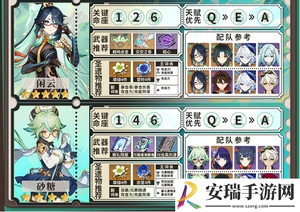 原神4.8全风属性角色养成攻略