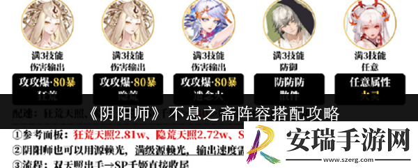阴阳师不息之斋阵容怎么搭配