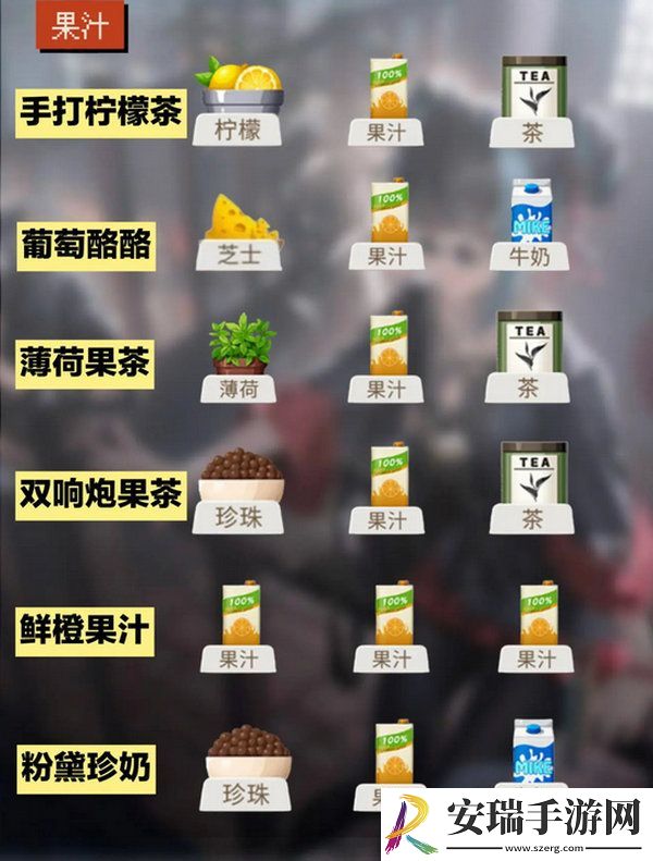 归龙潮饮品配方大全