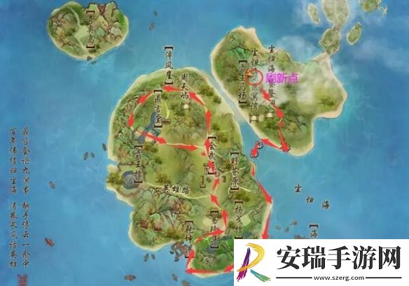 剑网3鲲鹏岛刷马点在哪
