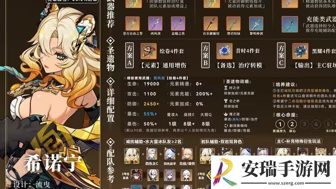 原神希诺宁圣遗物怎么搭配