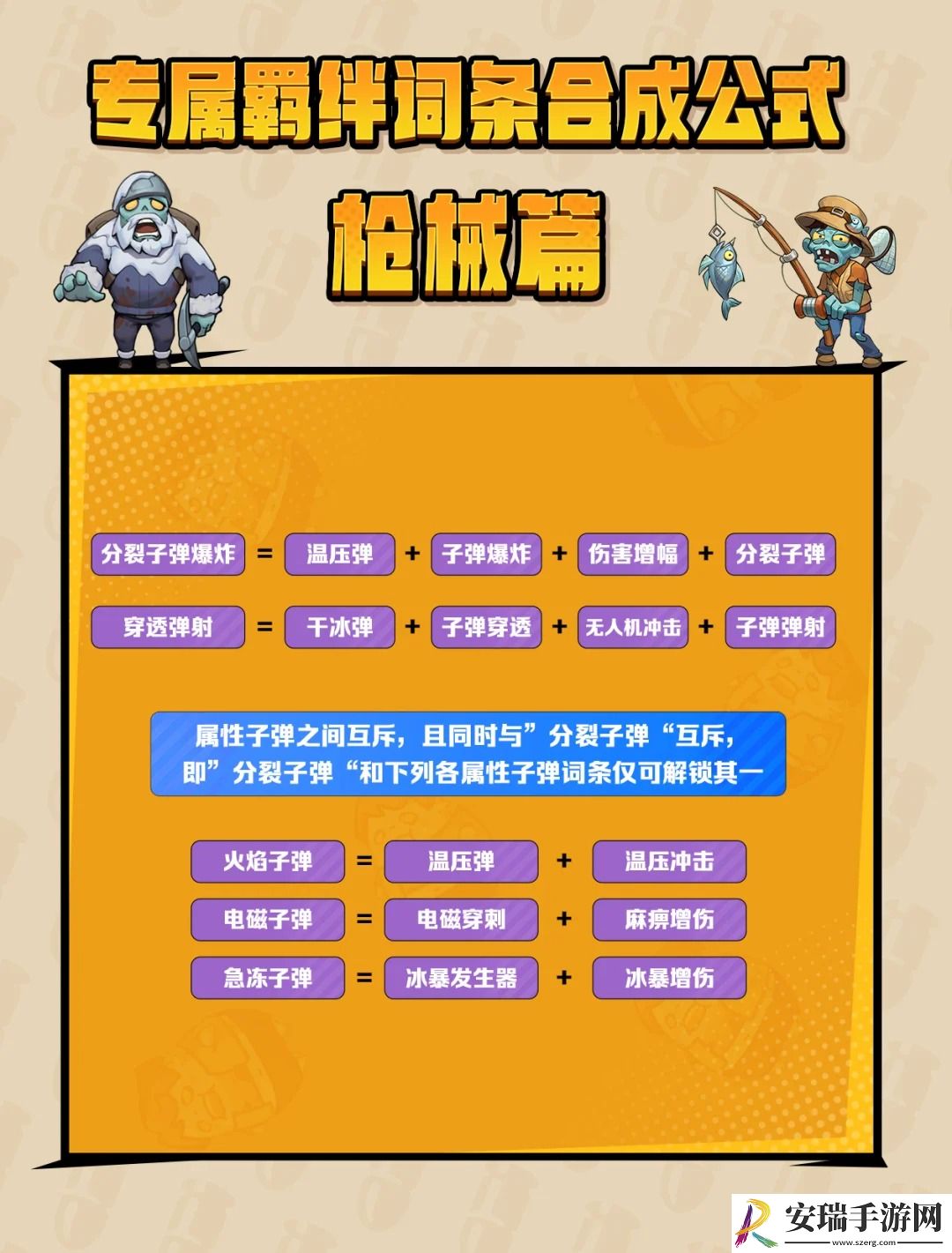 向僵尸开炮词条怎么合成