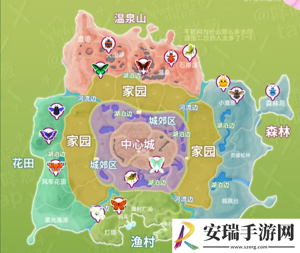 心动小镇捕虫分布图