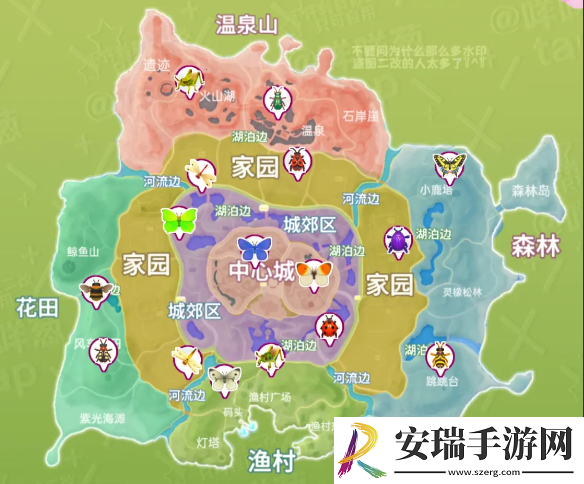 心动小镇捕虫分布图