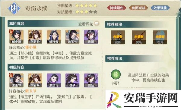 江湖如梦阵容搭配攻略