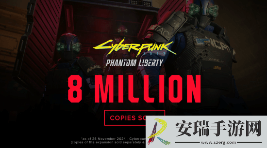 赛博朋克2077销量突破3000万份！跻身游戏史上销量前20!