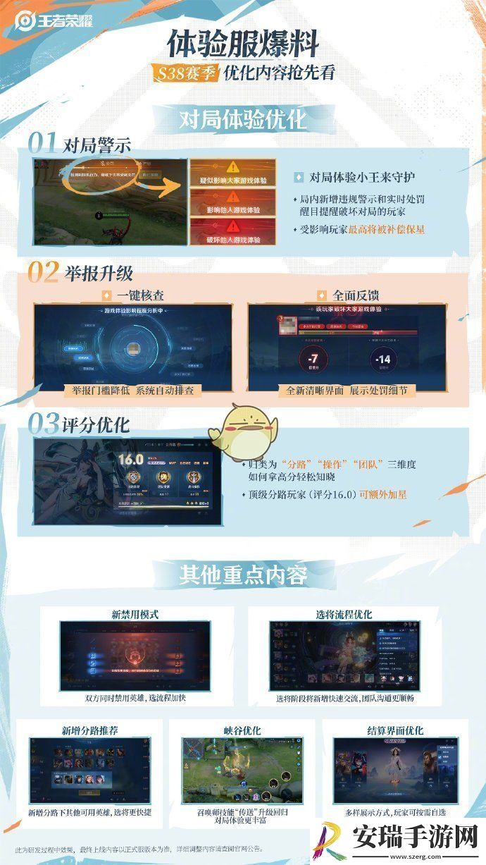 王者荣耀S38赛季体验服更新内容介绍