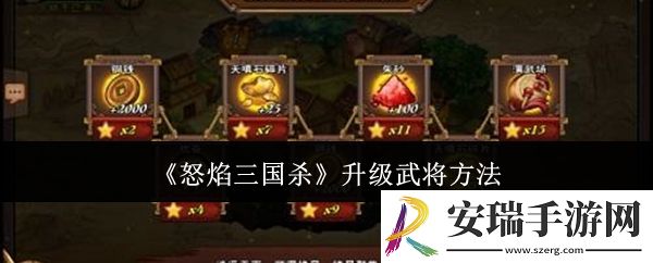 怒焰三国杀怎么升级武将