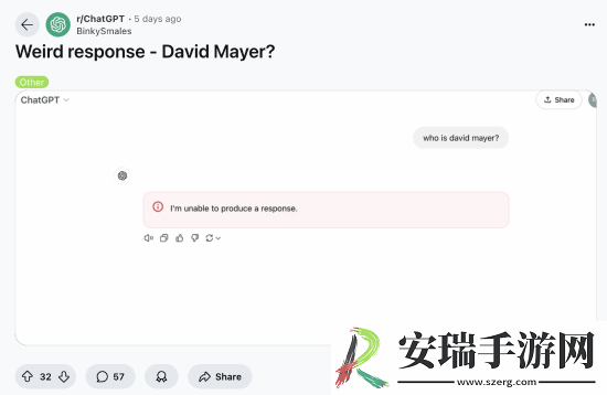 提到就崩溃！神秘名字搞崩ChatGPT