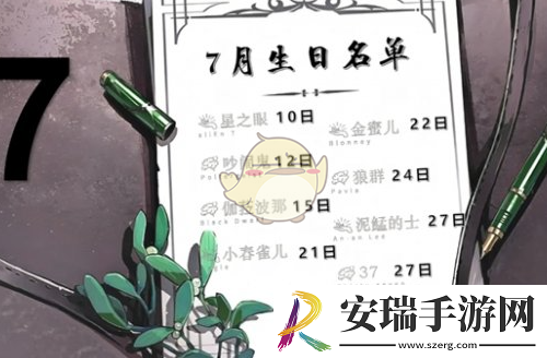 重返未来19999全部角色生日是什么时候