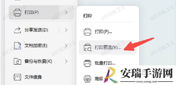 wps打印预览在哪